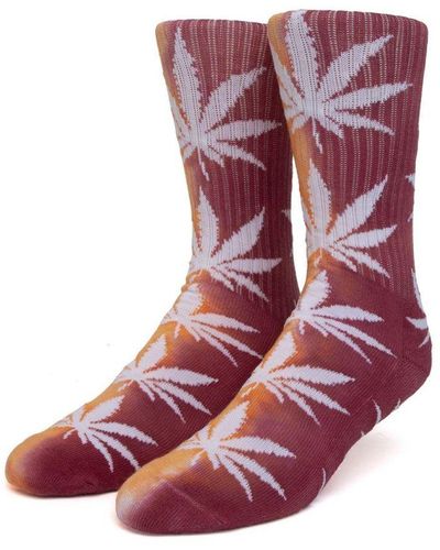Huf Orange Tie Dye 'plantlife' Socks - Red