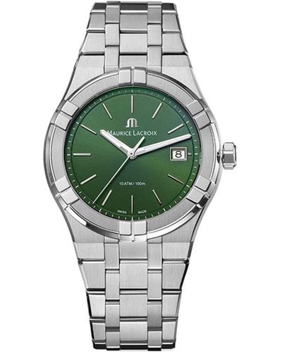 Maurice Lacroix Aikon 's Silver Watch Ai1108-ss002-630-1 Stainless Steel - Green