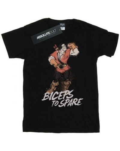 Disney Beauty And The Beast Gaston Biceps To Spare T-Shirt () Cotton - Black