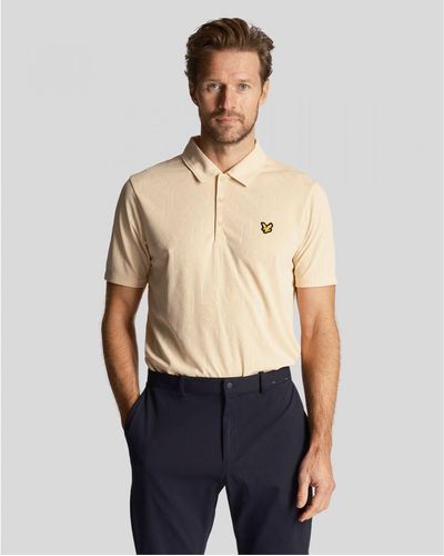 Lyle & Scott Golf Monogram Jacquard Polo Shirt - Blue