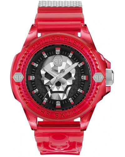 Philipp Plein The $Kull Synthetic Watch Pwwaa0223 Silicone - Red
