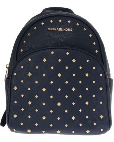 Michael Kors Navy Blue Abbey Leather Backpack Bag