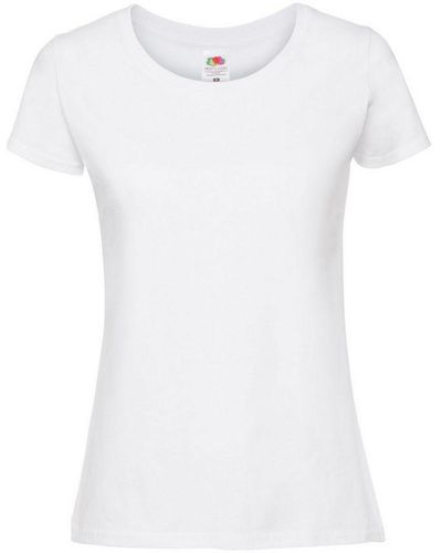 Fruit Of The Loom Vrouwen / Dames Ringgesponnen Premium T-shirt (snow) - Wit