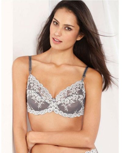 Wacoal Embrace Lace Underwired Plunge Bra, Black at John Lewis