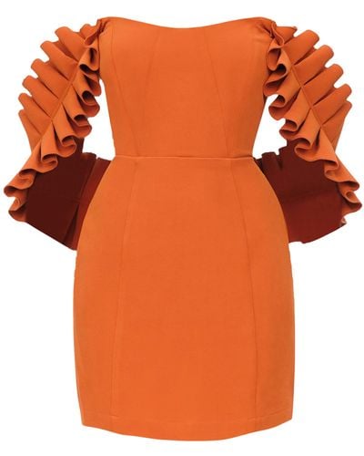 Andrea Iyamah Azo Dress - Orange