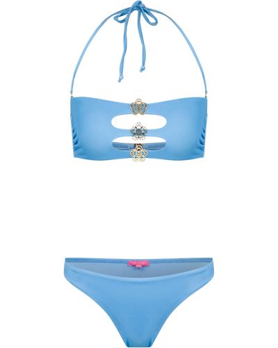 Declara Lily Iconic Strapless Bikini Set - Blue