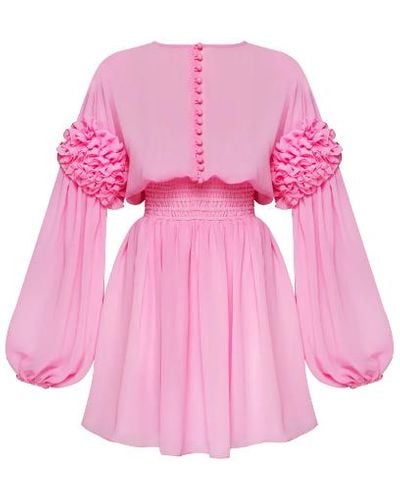 GURANDA Light Ruffle Dress - Pink