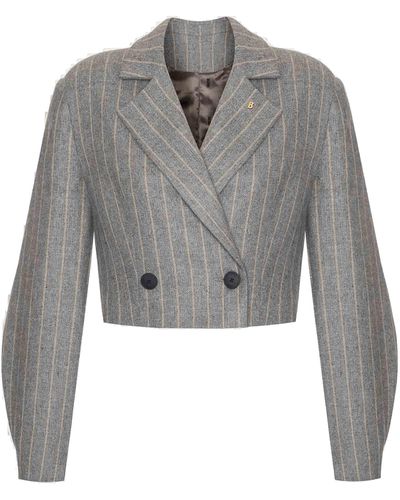 BENU Studio Short Striped Jacket - Gray