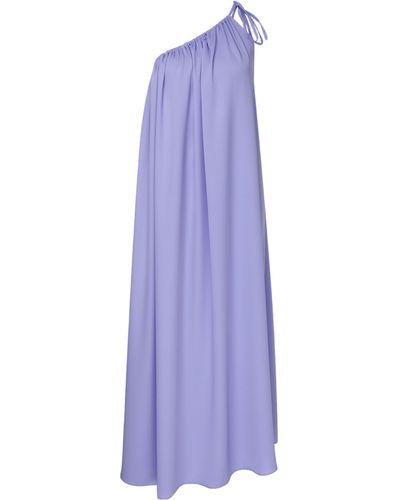 NAZLI CEREN Odie One Shoulder Viscose Dress - Purple