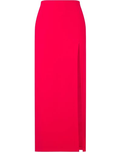 NAZLI CEREN Lea Crepe Maxi Skirt - Red