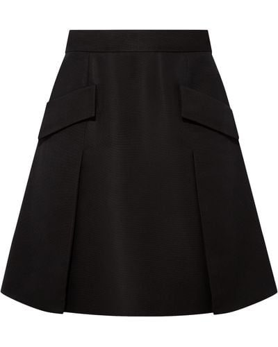 Femponiq Pleated Silk-Blend Flared Skirt () - Black