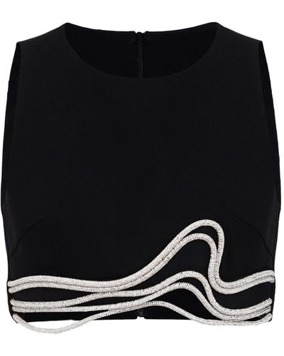 NDS the label Cutout Embellished Top - Black