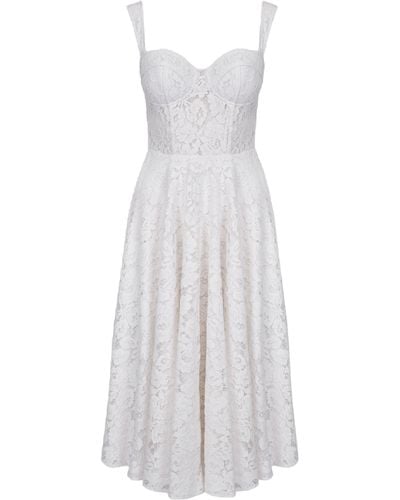 Lily Was Here Extremely Feminine Dress Made Of Ecrul Ace - White
