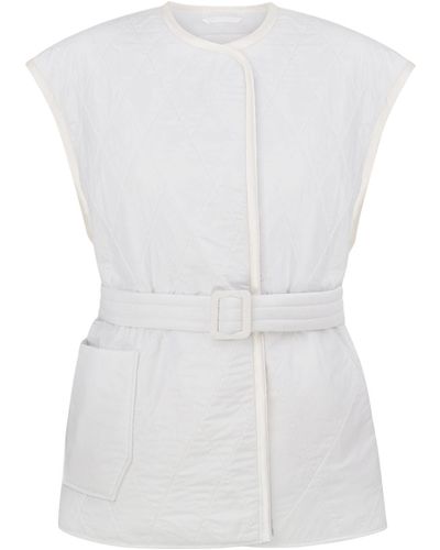 Total White Quilted Vest - White