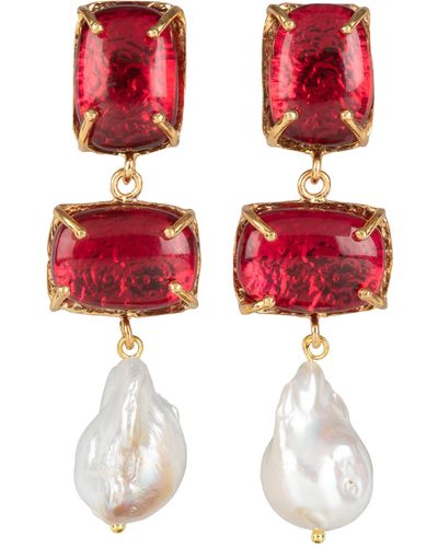 Christie Nicolaides Loren Earrings Hot - Red