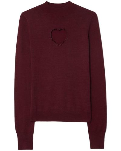 CLOEYS Heart Sweater Bordeaux - Purple