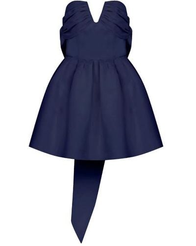 NAZLI CEREN Miro Strapless Mini Dress - Blue