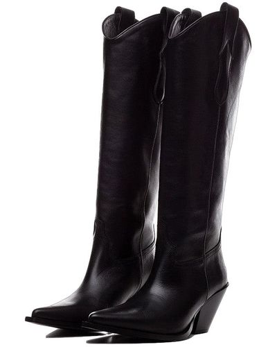Toral High Leather Boots - Black