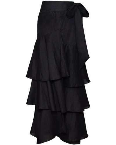 DOS MARQUESAS Midnight Clavel Ankle Skirt - Black
