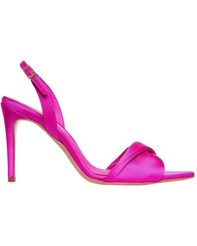 Ginissima Chloe Fuchsia Satin Sandals - Pink