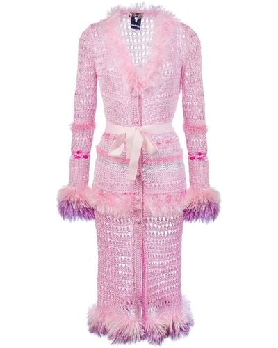 Andreeva Monroe Handmade Knit Cardigan-Dress - Pink