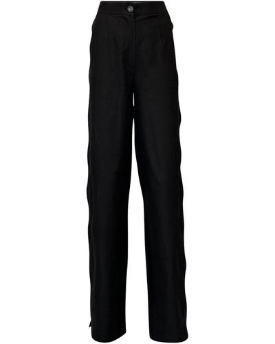 Maet Nereus Cut-Out Linen Pants - Black