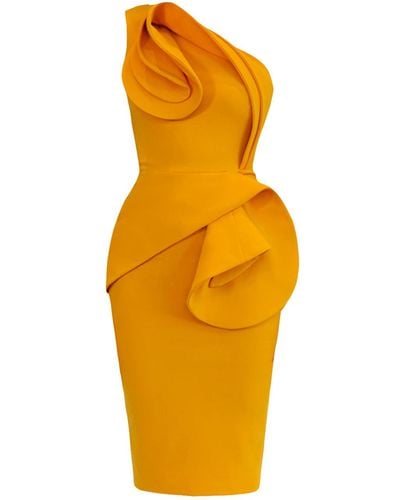 ANITABEL Maya Midi Peplum Dress - Orange