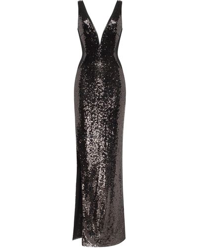 Millà Dazzling Fully Sequined Maxi Dress, Smoky Quartz - Black