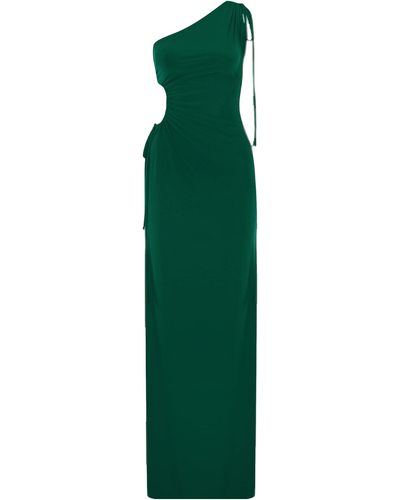 Lora Istanbul Zelda One Shoulder Maxi Dress - Green