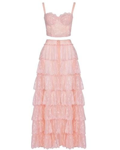 Lily Was Here Romantic Lace Skirt With Top - Pink