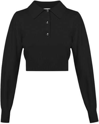 KEBURIA Cashmere Polo Sweater - Black