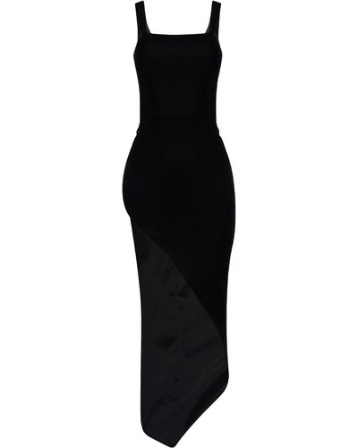 NDS the label Open-Side Asymmetrical Maxi Dress - Black