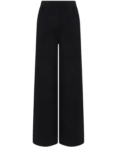 CRUSH Collection Wool Wide-Leg Pants - Black