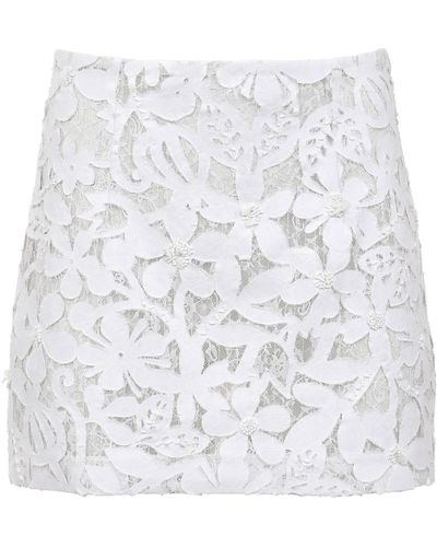 Francesca Miranda Curpo Lace Denim Skirt - White