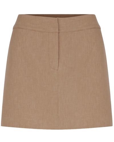 NAZLI CEREN Marde A-Line Mini Skirt - Natural