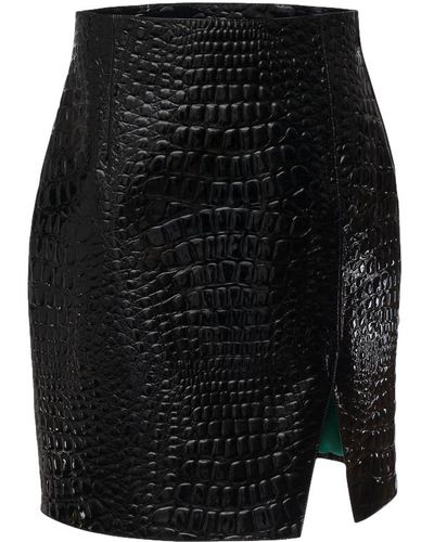 Santa Brands Crocodile Mini Skirt - Black