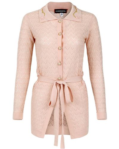 Andreeva Baby Cashmere Shirt With Embroidery - Pink