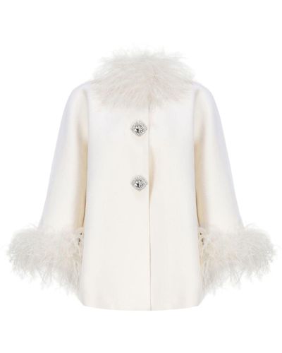 Nana Jacqueline Angelica Feather Coat () - White
