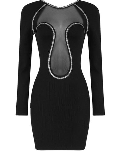 Daniele Morena Deep Neckline Dress - Black