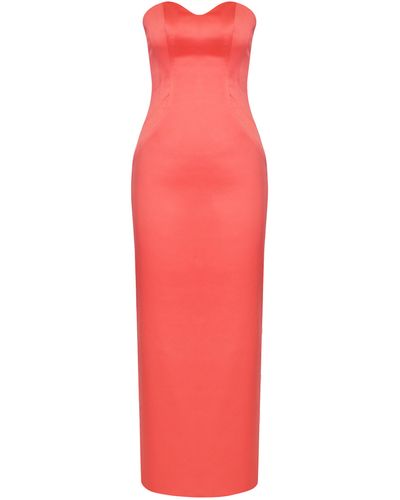 Lily Was Here Coral Corset Dress - Red