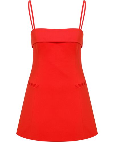 NAZLI CEREN Gaia Cotton Mini Dress - Red