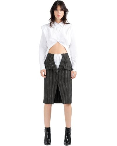Divalo Verity Skirt With Bulit-In Shirt - White