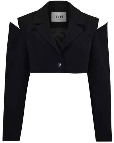 Maet Makeda Cropped Jacket With Cut Outs - Black