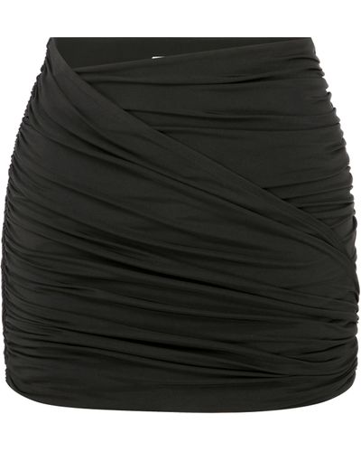 NAZLI CEREN Micha Jersey Asymmetric Mini Skirt - Black