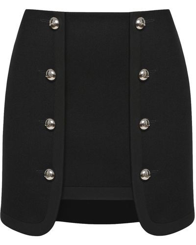 KEBURIA Wool Asymmetric Mini Skirt - Black