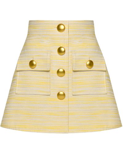 KEBURIA Button Embellished Mini Skirt - Natural