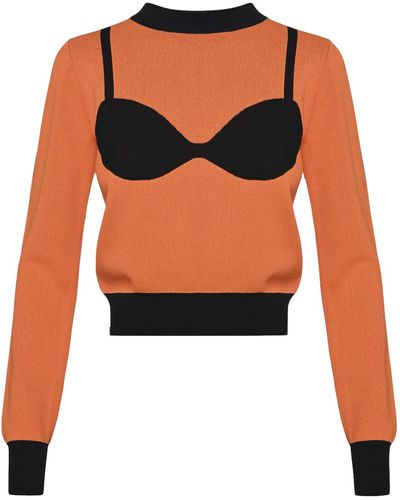 KEBURIA Knit Bra Sweater - Orange