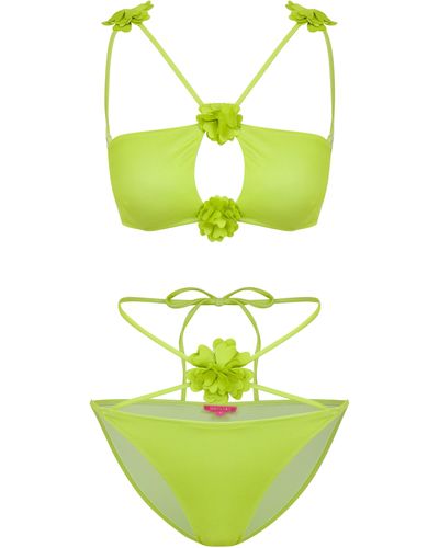 Declara Primrose Floral Bikini Set - Green