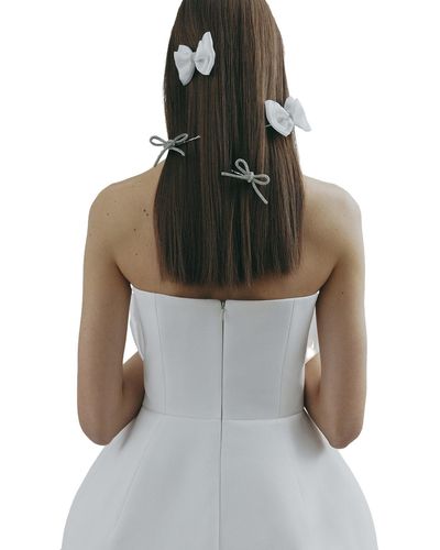 Total White Festive Set Of Hairpins - Gray