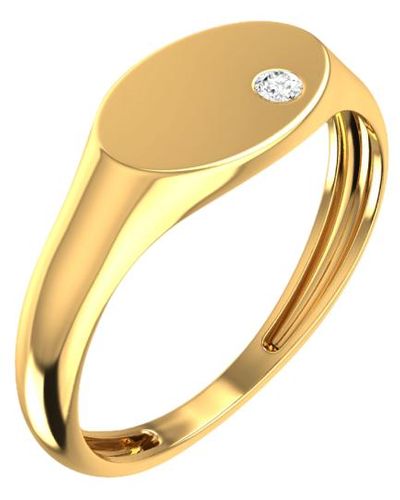 Rever Oval Signet Ring - Metallic